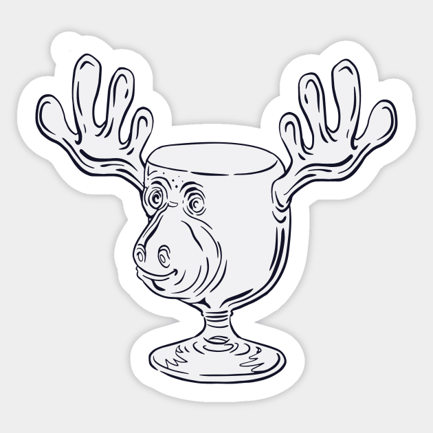 Funny Christmas Moose Mug Sticker by SLAG_Creative